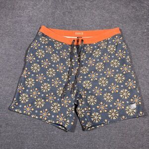 Roark Chiller Series Board Shorts Mens 32 Gray Orange Floral Print Drawstring